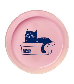 Animal Island Talerzyk dla kota Różowy z granatowym kotem 18cm