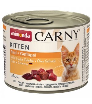 Karma mokra dla kota Animonda Carny Kitten WOŁOWINA Z DROBIEM 200g