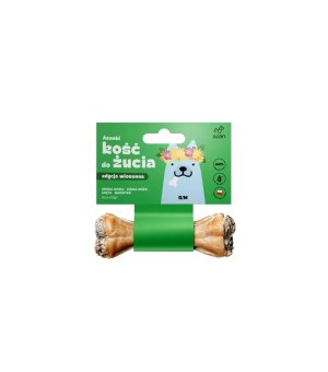 Azanki Kość Wiosenna do żucia w skórze wołowej z Kozą S/M 12cm