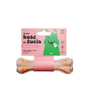 Azanki Kość ze skóry jelenia z jagodami goji M/L 17cm