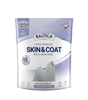 BALTICA Breeding Expert karma sucha dla dorosłych psów ras białych Skin&Coat White Dog XS/S 1kg