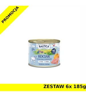 Baltica karma mokra dla kociąt Cielęcina z Indykiem ZESTAW 6x 185g