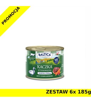 Baltica karma mokra dla kotów dorosłych Mono Kaczka ZESTAW 6x 185g