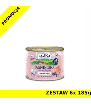 Baltica karma mokra dla kotów dorosłych Mono Jagnięcina ZESTAW 6x 185g