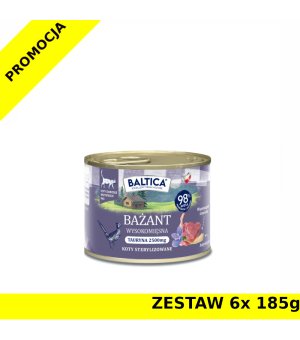 Baltica karma mokra dla kotów dorosłych Mono Bażant ZESTAW 6x 185g