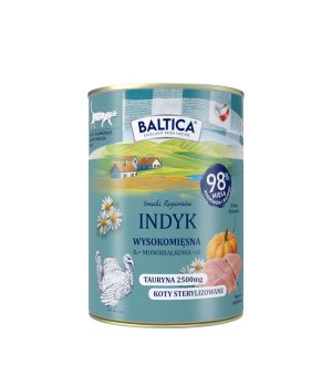 Baltica karma mokra dla kotów dorosłych Mono Indyk 400g