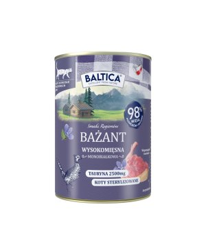 Baltica karma mokra dla kotów dorosłych Mono Bażant 400g