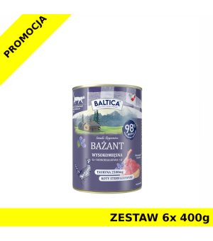 Baltica karma mokra dla kotów dorosłych Mono Bażant  ZESTAW 6x 400g