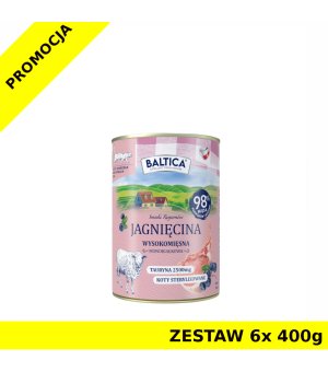 Baltica karma mokra dla kotów dorosłych Mono Jagnięcina ZESTAW 6x 400g