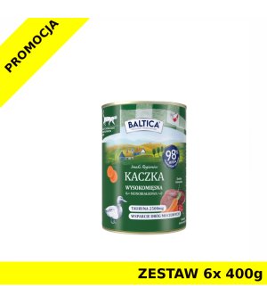 Baltica karma mokra dla kotów dorosłych Mono Kaczka ZESTAW 6x 400g