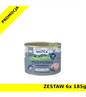 Baltica karma mokra dla kotów dorosłych sterylizowanych Mono Przepiórka ZESTAW 6x 185g