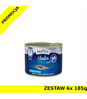Baltica karma mokra dla kotów dorosłych Light Alaska Pollock - Mintaj ZESTAW 6x 185g