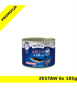 Baltica karma mokra dla kotów dorosłych Light Wild Cod & Krill - Dorsz z Krylem ZESTAW 6x 185g