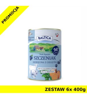 Baltica karma mokra dla szczeniąt Jagnięcina z Cielęciną ZESTAW 6x 400g