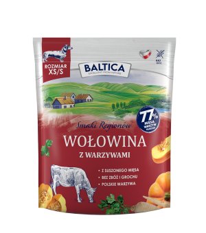 BALTICA karma sucha dla psów dorosłych ras małych Smaki Regionów Wołowina z Warzywami XS/S 1kg (waga)
