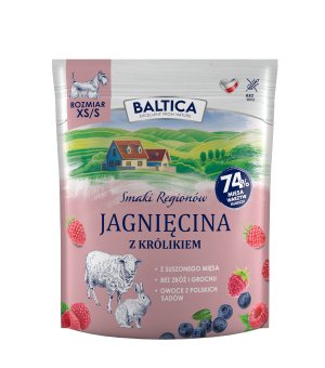 BALTICA karma sucha dla psów dorosłych ras małych Smaki Regionów Jagnięcina z Królikiem XS/S 1kg (waga)