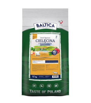 BALTICA karma sucha dla psów dorosłych ras średnich i dużych wysoko energetyczna Smaki Regionów Cielęcina z Wieprzowiną M/L 1kg (waga)