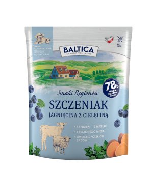 BALTICA karma sucha dla szczeniąt wszystkich ras Smaki Regionów Jagnięcina z Cielęciną 1kg (waga)