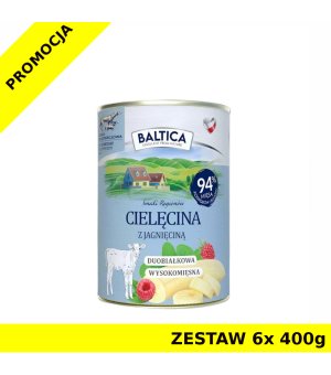 Baltica mokra karma dla psa Cielęcina z Jagnięciną ZESTAW 6x 400g