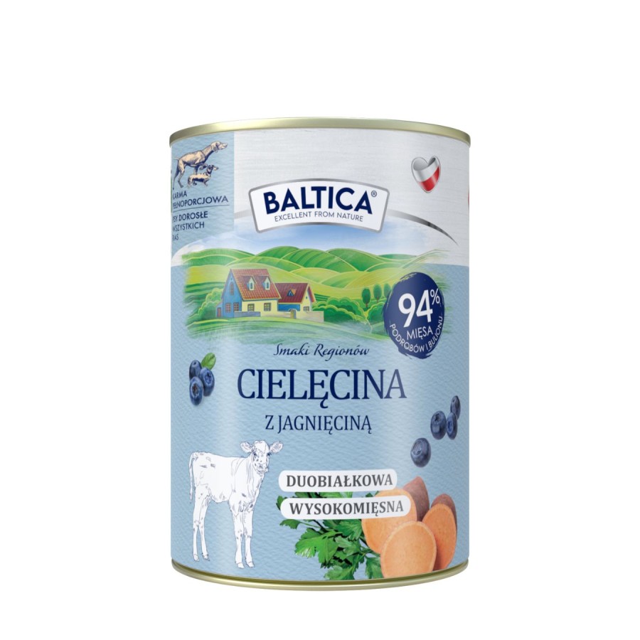 Baltica mokra karma dla psa Cielęcina z Jagnięciną i Batatem 400g