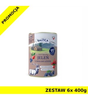Baltica mokra karma dla psa Jeleń z owocami leśnymi ZESTAW 6x 400g