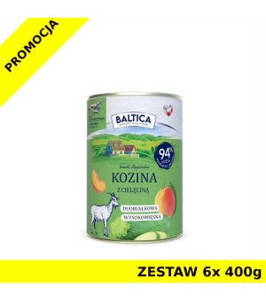 Baltica mokra karma dla psa Kozina z Cielęciną ZESTAW 6x 400g
