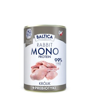 Baltica mokra karma dla psa Monoprotein rabbit - królik z prebiotykami 400g