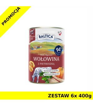 Baltica mokra karma dla psa Wołowina z Pietruszką ZESTAW 6x 400g