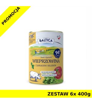 Baltica mokra karma dla psa Wieprzowina z Jabłkiem ZESTAW 6x 400g