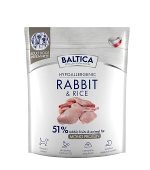 BALTICA Nutraceutic karma sucha dla psów dorosłych ras średnich Rabbit & Rice M 1kg