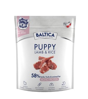 BALTICA Nutraceutic karma sucha dla szczeniąt ras wszystkich Puppy Lamb & Rice XS/L 1kg