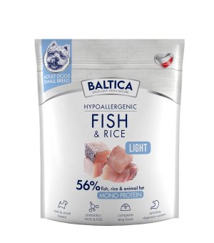 BALTICA Nutraceutic karma sucha dla psów dorosłych ras małych Fish & Rice Light XS/S 1kg