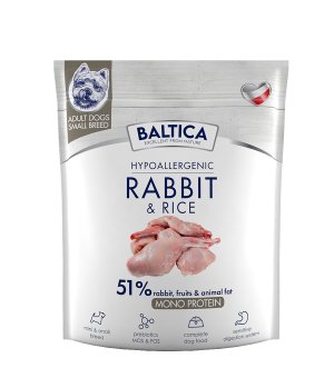 BALTICA Nutraceutic karma sucha dla psów dorosłych ras małych Rabbit & Rice XS/S 1kg