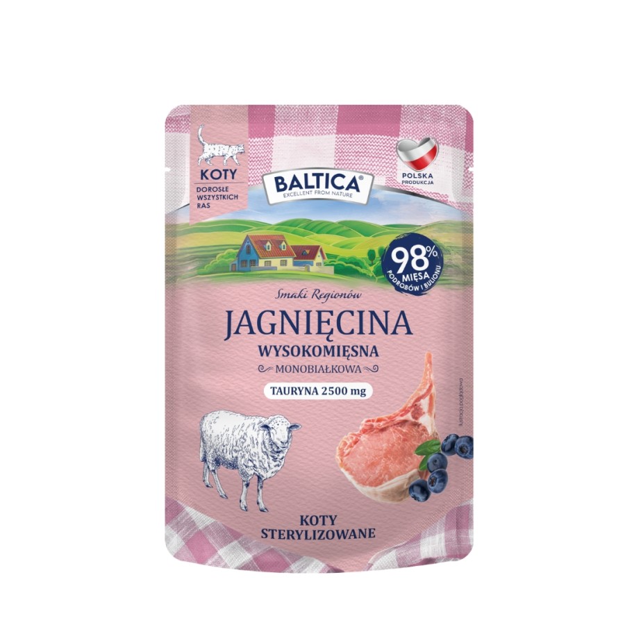 Baltica Smaki Regionów karma mokra dla kotów dorosłych Mono Jagnięcina 100g