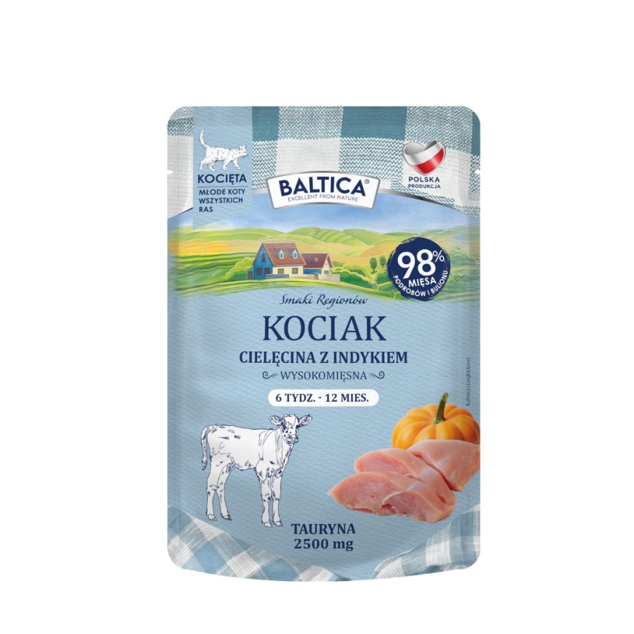 Baltica Smaki Regionów karma mokra dla kociąt Cielęcina z Indykiem 100g