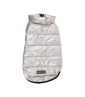 Barry King Kurtka Srebrno Różowa dwustronna L 45cm