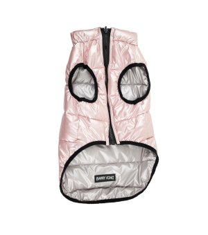 Barry King Kurtka Srebrno Różowa dwustronna L 45cm