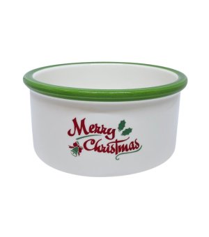 🎄🎁 Świąteczna miska ceramiczna MERRY CHRISTMAS - Zielona - 16x6cm - Barry King 