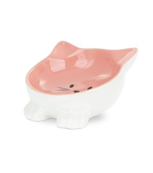 Barry King miska ceramiczna różowa dla kota na nóżkach w kształcie kotka 11,5cm
