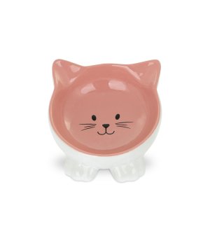 Barry King miska ceramiczna różowa dla kota na nóżkach w kształcie kotka 11,5cm