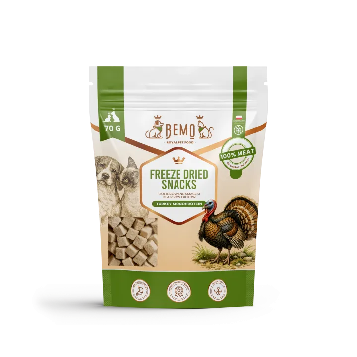 BEMO Freeze Dried Snacks Liofilizowane przysmaki Indyk 70g