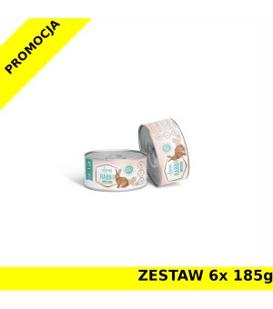 BEMO Karma mokra dla kotów dorosłych Monoproteinowa Królik ZESTAW 6x 185g