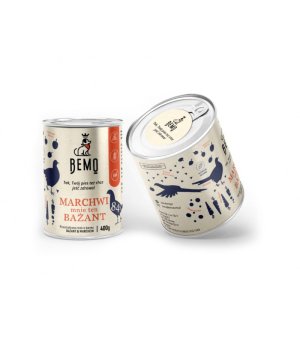 BEMO Karma mokra dla szczeniąt i psów dorosłych MARCHWI mnie ten BAŻANT 400g