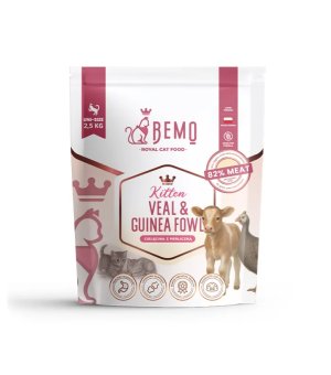 BEMO Karma sucha dla kociąt Cielęcina i Perliczka kitten 2,5kg