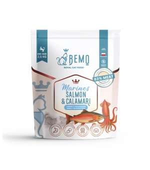 BEMO Karma sucha dla kotów dorosłych Marines Łosoś i Kalmary 2,5kg