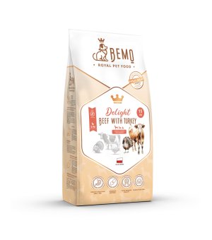 BEMO Karma sucha dla psów dorosłych DELIGHT Wołowina z Indykiem S/M 15kg