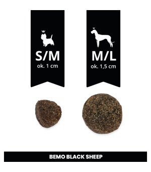 BEMO Karma sucha dla psów dorosłych ras małych i średnich Black Sheep Jagnięcina z Ryżem S/M 15kg