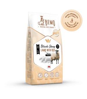 BEMO Karma sucha dla psów dorosłych ras małych i średnich Black Sheep Jagnięcina z Ryżem S/M 15kg
