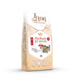 BEMO Karma sucha dla psów dorosłych ras średnich i dużych Fish Hunter Wołowina z Rybą M/L 15kg