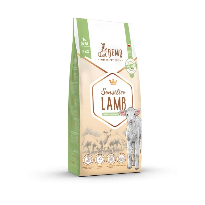 BEMO Karma sucha dla psów ras małych i średnich Sensitive Lamb S/M 3kg